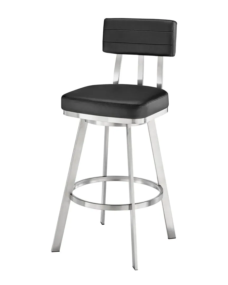 Jinab Swivel Counter Stool - Black, Stainless Steel image