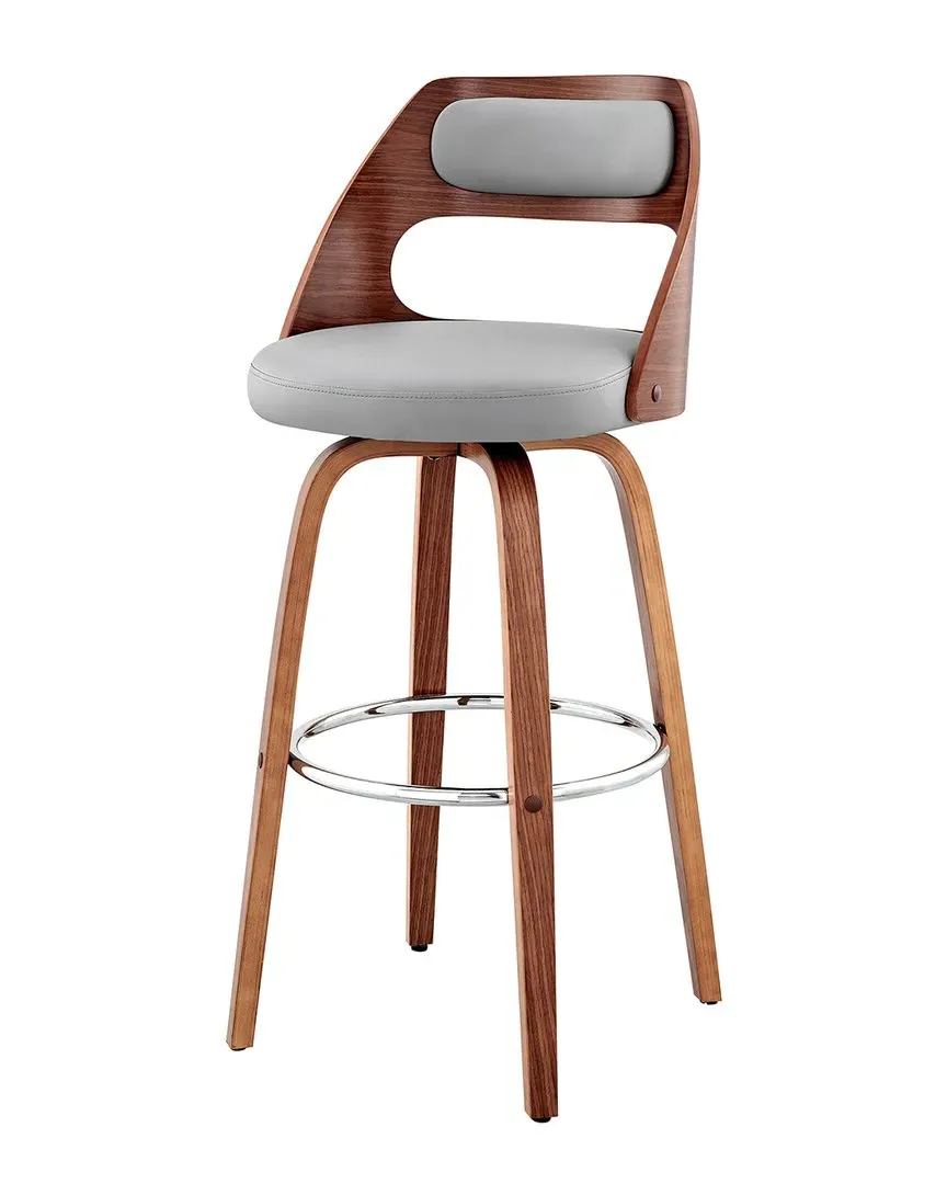 Julius 30In Swivel Bar Stool - Gray, Walnut