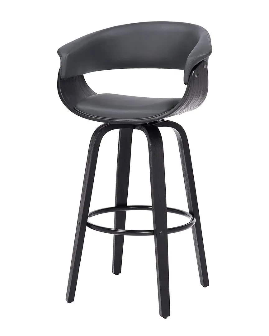 Julyssa 26in Counter Height Swivel Bar Stool - Gray, Faux Leather