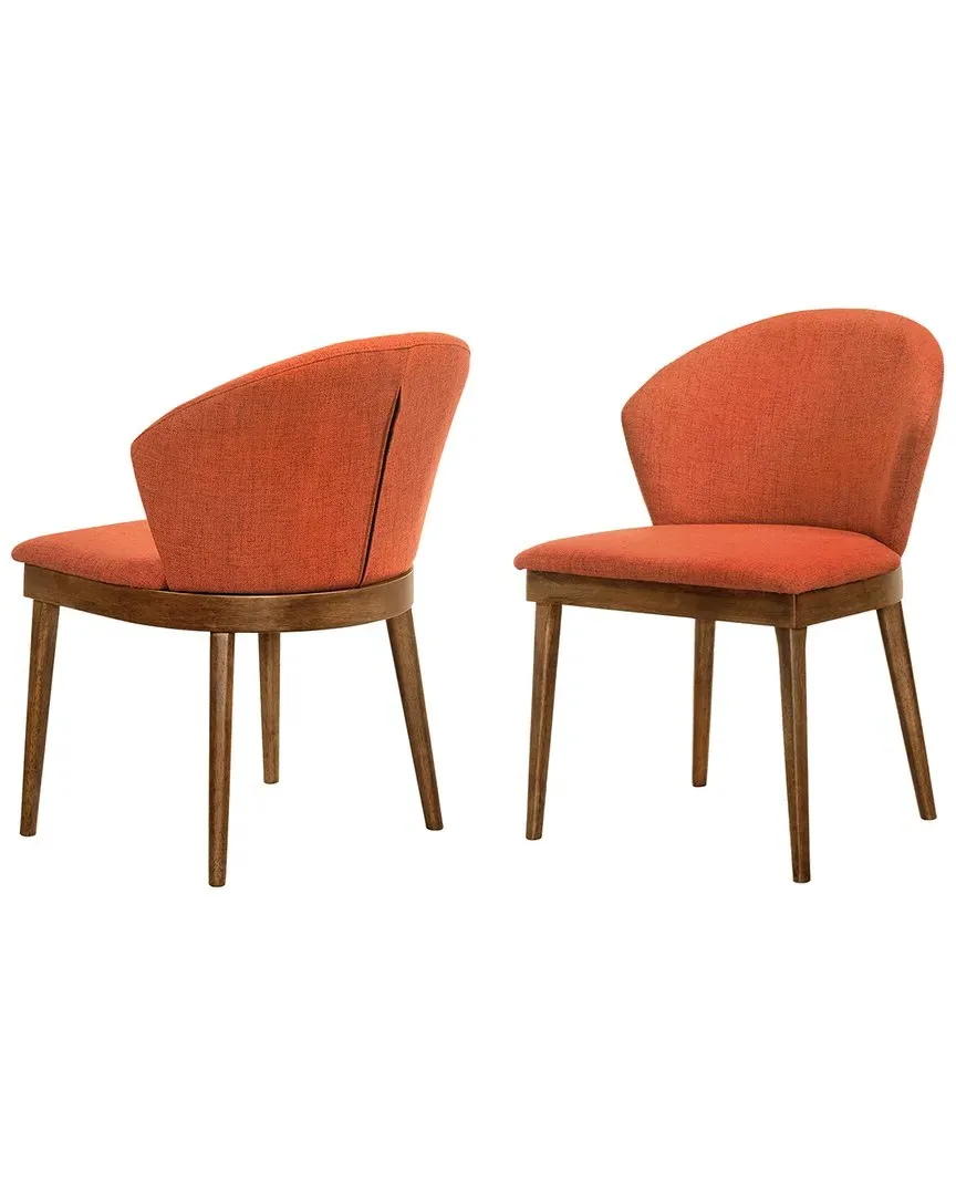 Juno Dining Side Chairs Set of 2 - Orange, Walnut Wood image