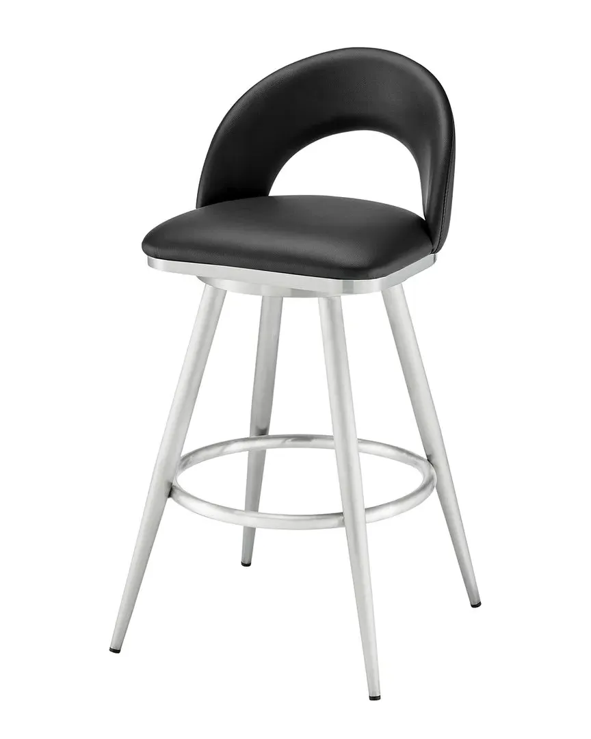Lottech Swivel Bar Stool - Black, Faux Leather image