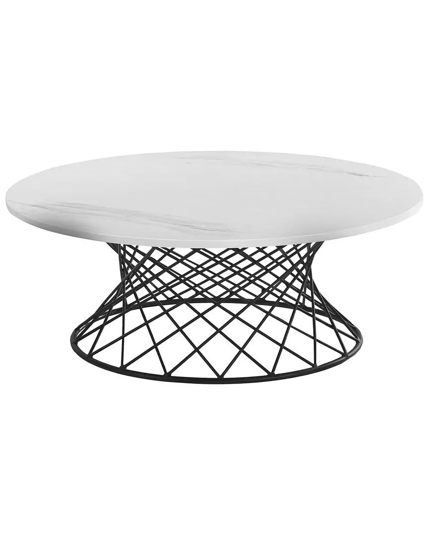 Loxley Round Coffee Table - White, Marble image