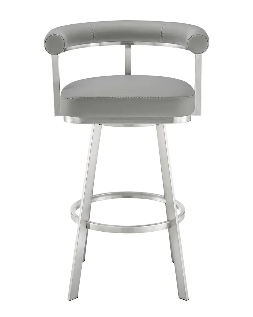 Magnolia 26in Swivel Counter Stool - Gray, Faux Leather