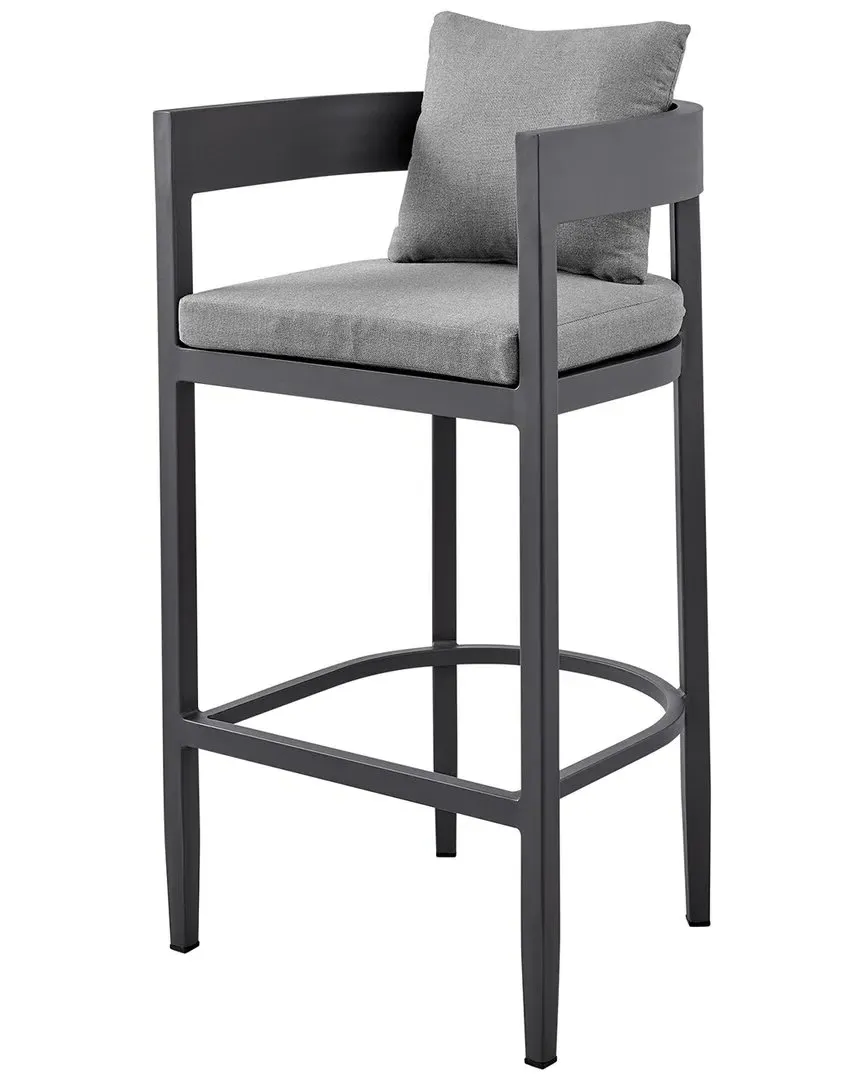 Menorca Outdoor Counter Height Bar Stool - Grey, Aluminum image