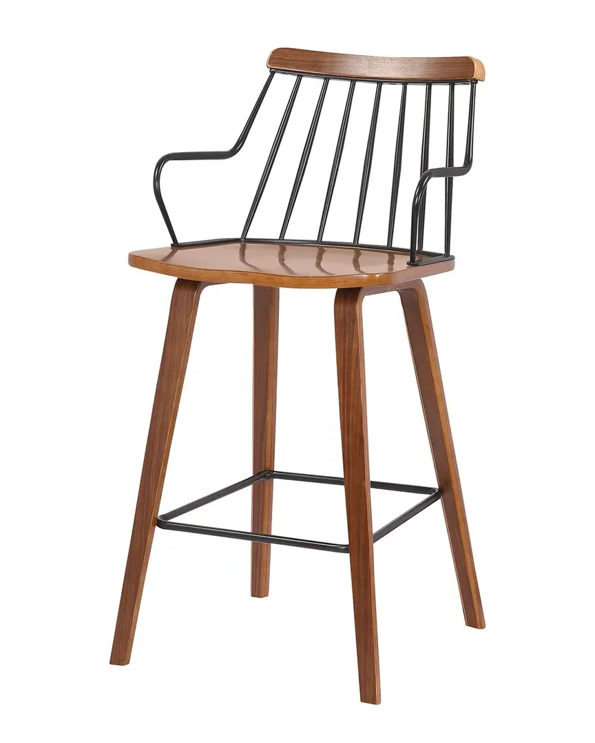 Micah Counter Height Bar Stool - Walnut, Metal image