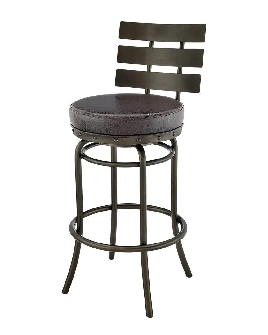 Natya Swivel Bar Stool - Brown, Faux Leather image