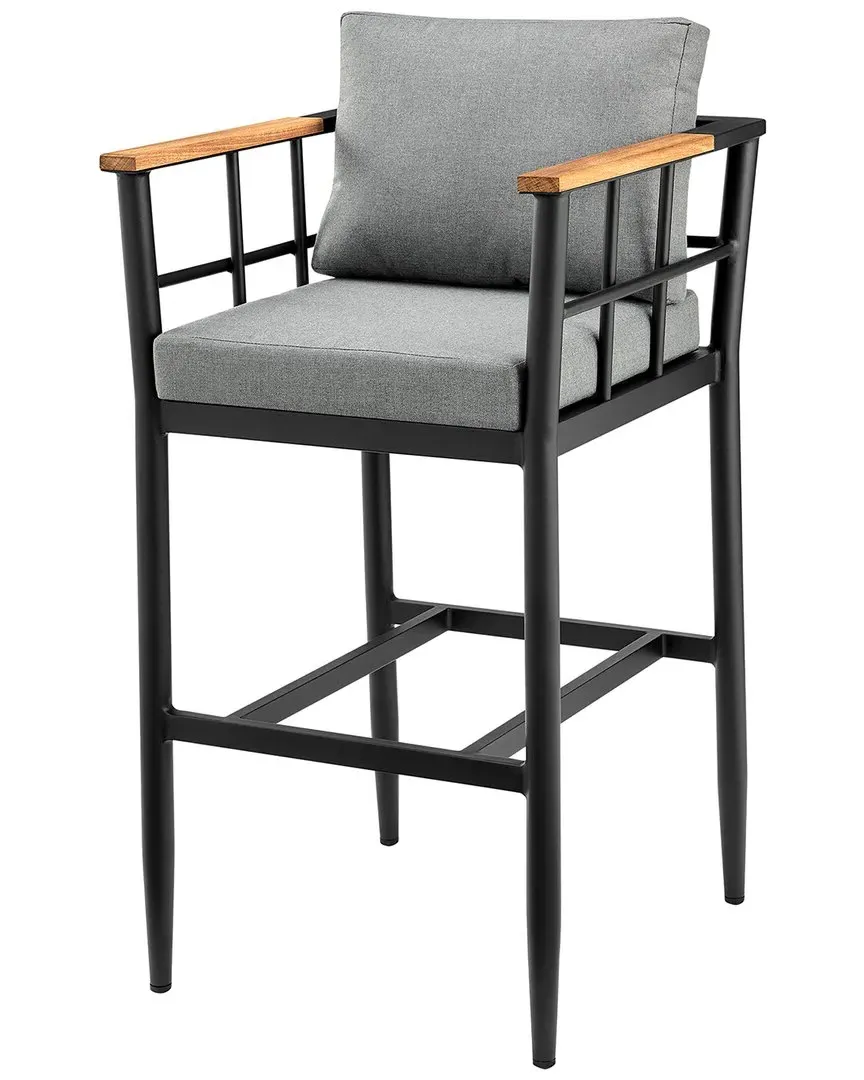 Orlando Counter Height Bar Stool - Black, Teak