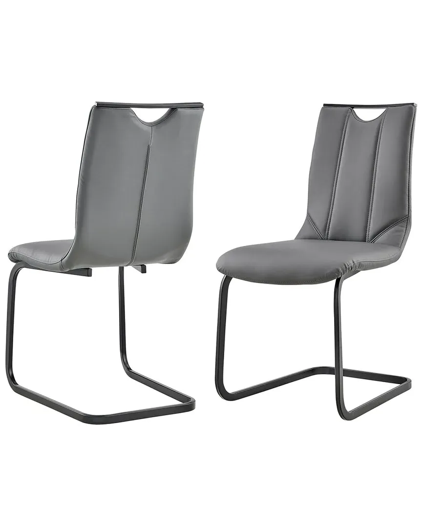 Pacific Dining Chair with Handle - Gray, Faux Leather image