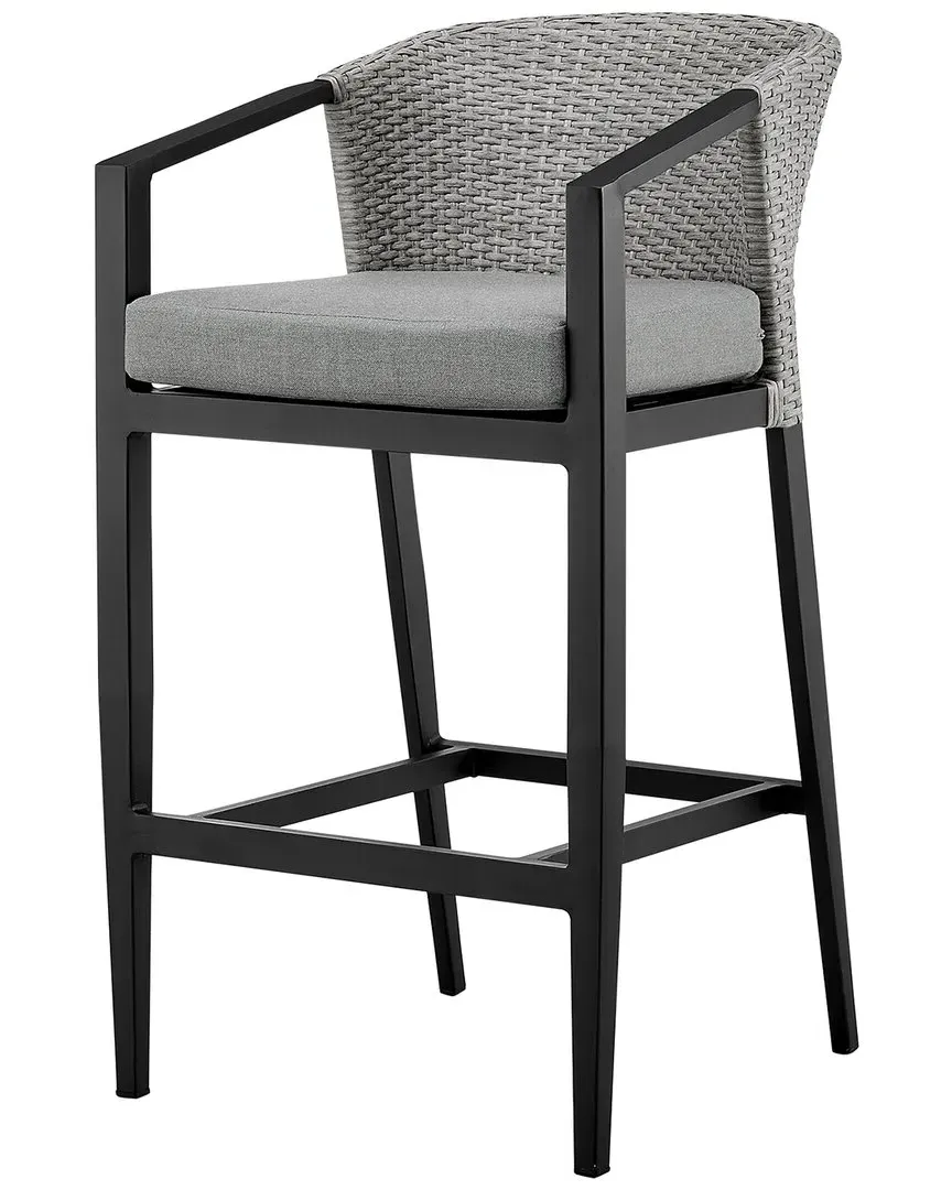 Palma Counter Height Bar Stool - Black, Aluminum