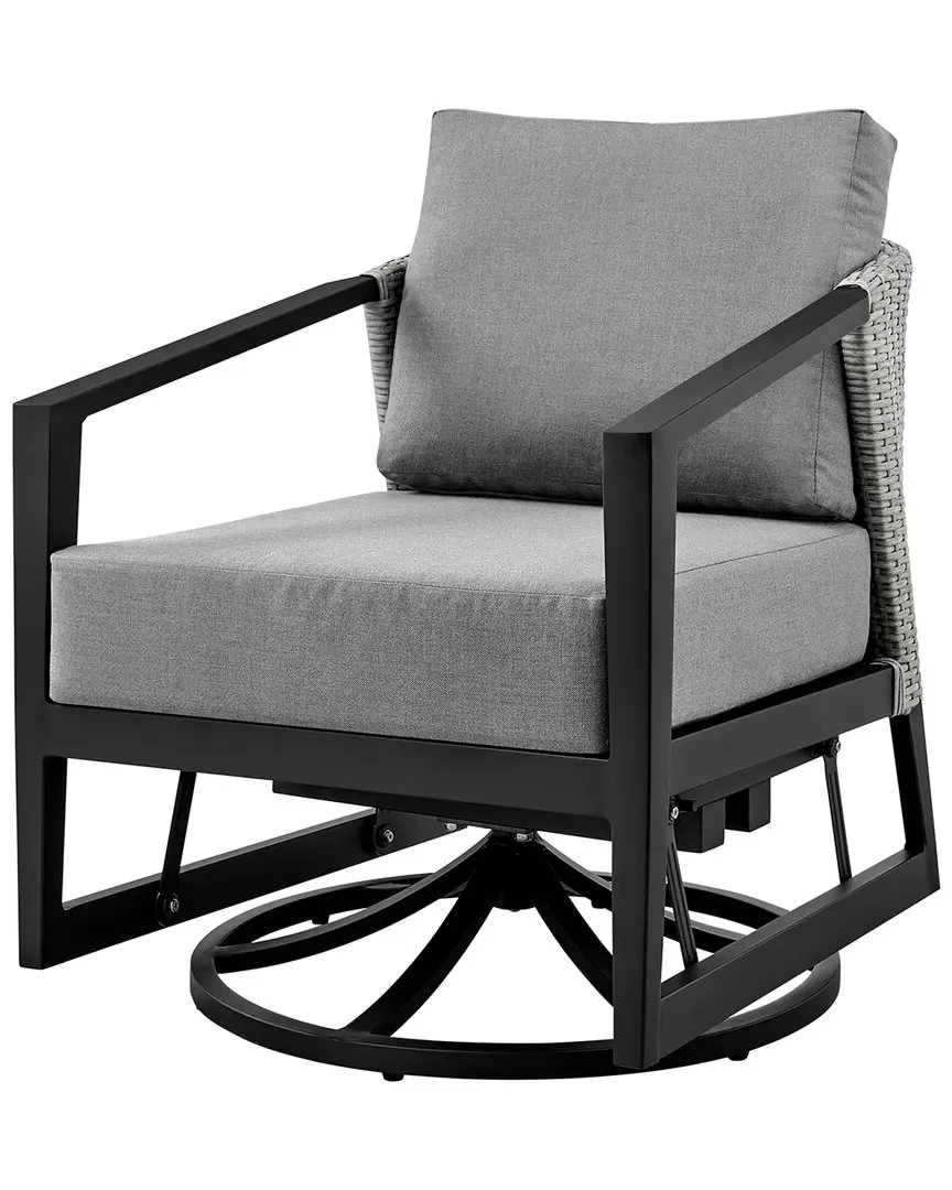 Palma Swivel Lounge Chair - Black, Aluminum