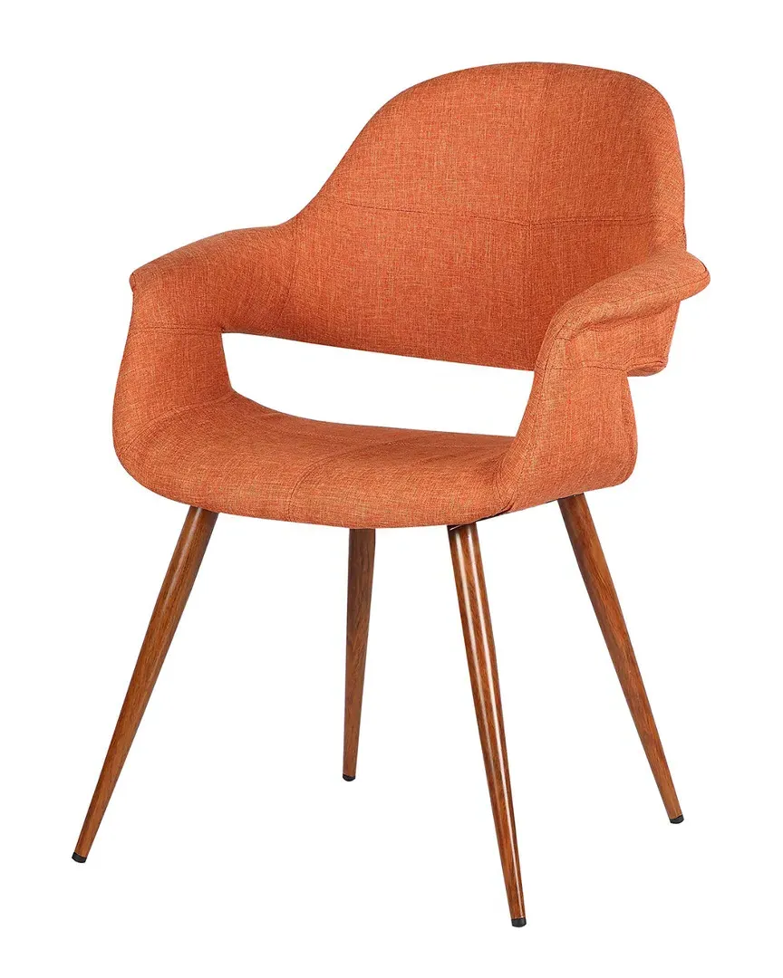 Phoebe Dining Chair with Armrests - Orange, Fabric
