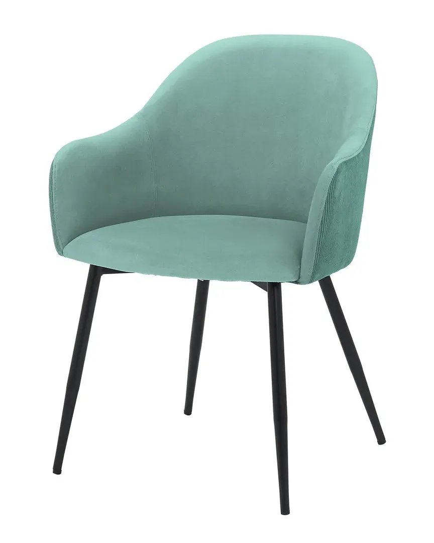 Pixie Two-Tone Dining Chair with Black Legs - Teal, Fabric image