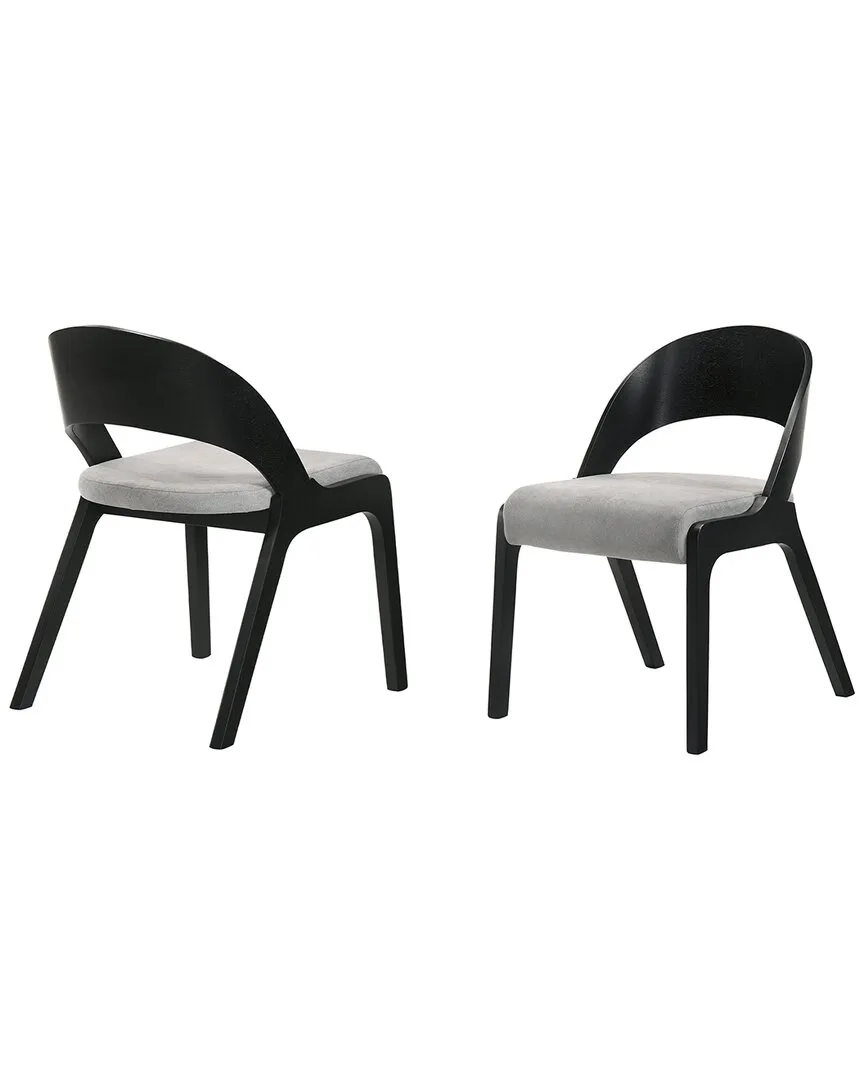 Polly Set of 2 Dining Chairs - Gray, Rubberwood image