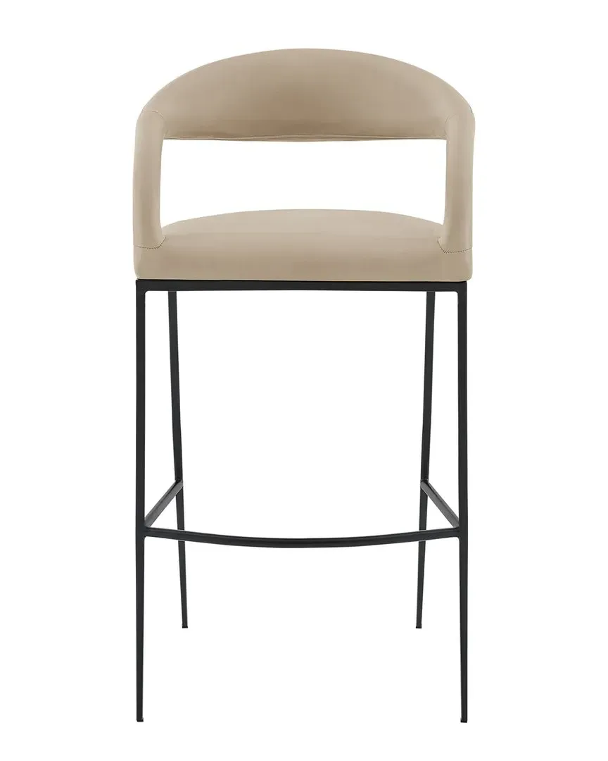 Ramona 30in Bar Stool - Beige, Faux Leather image