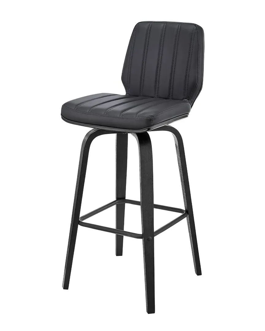Renee 26in Swivel Bar Stool - Gray, Faux Leather image