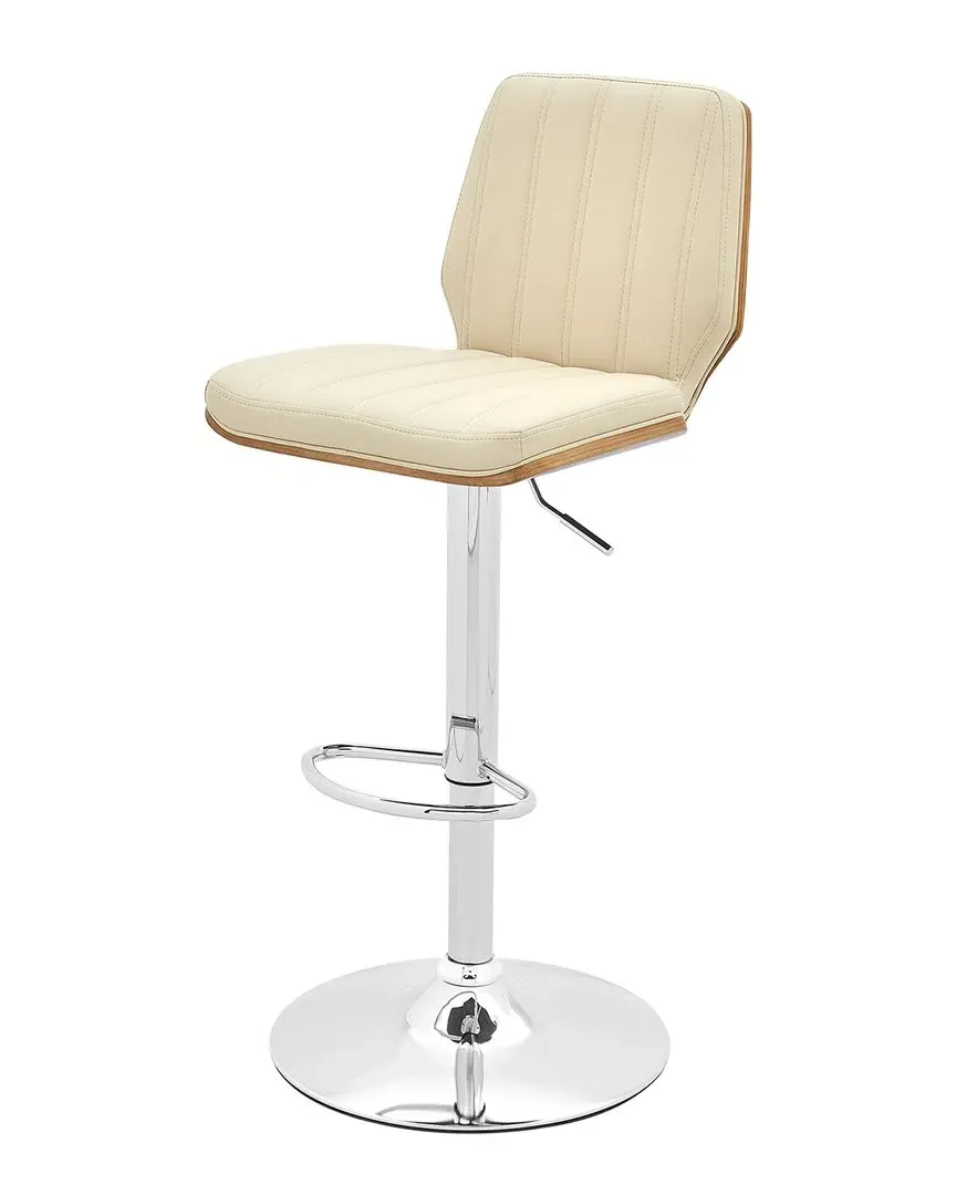 Sabine Adjustable Swivel Stool - Cream, Faux Leather image