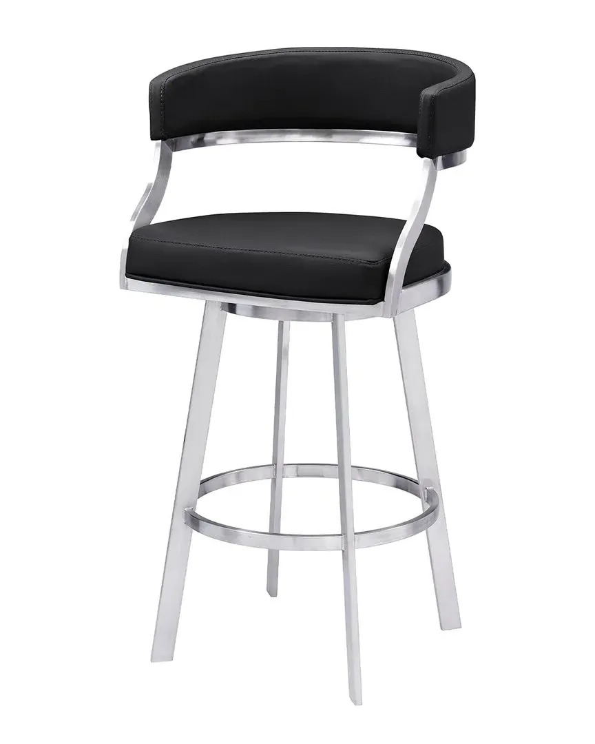 Saturn 26" Counter Height Bar Stool - Black, Faux Leather image