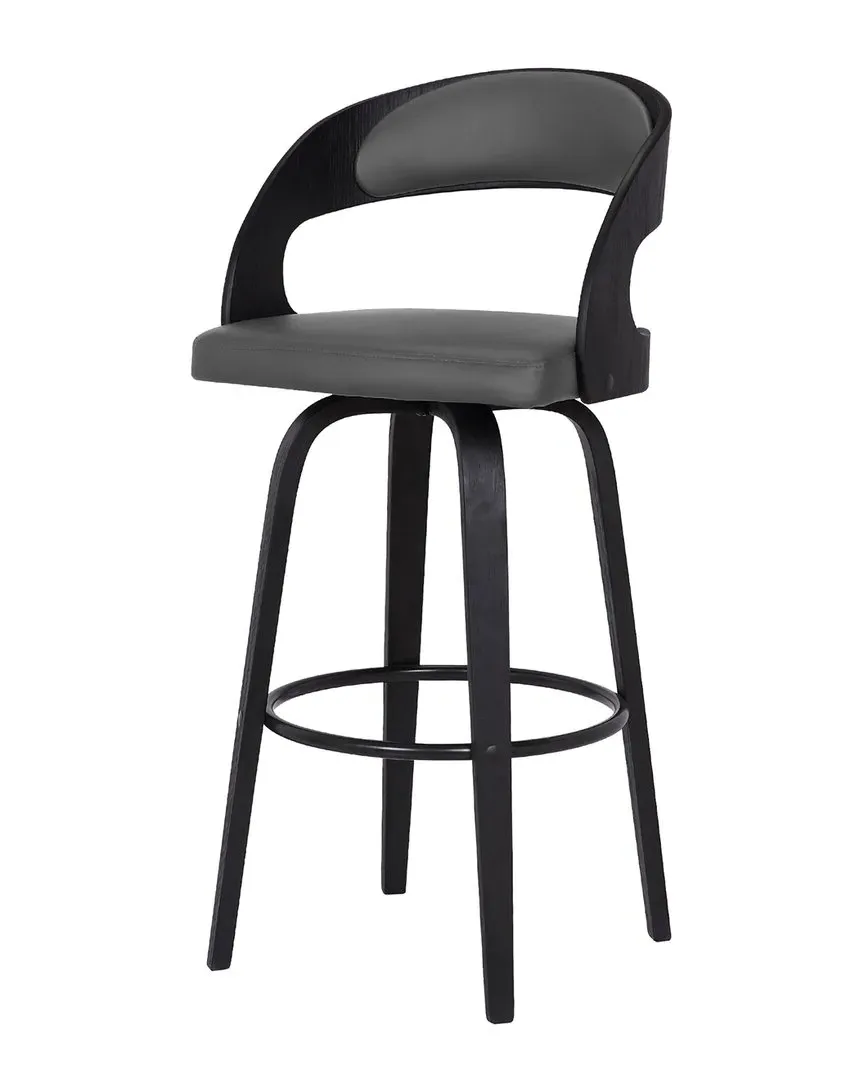 Shelly 30" Swivel Bar Stool - Grey, Faux Leather image