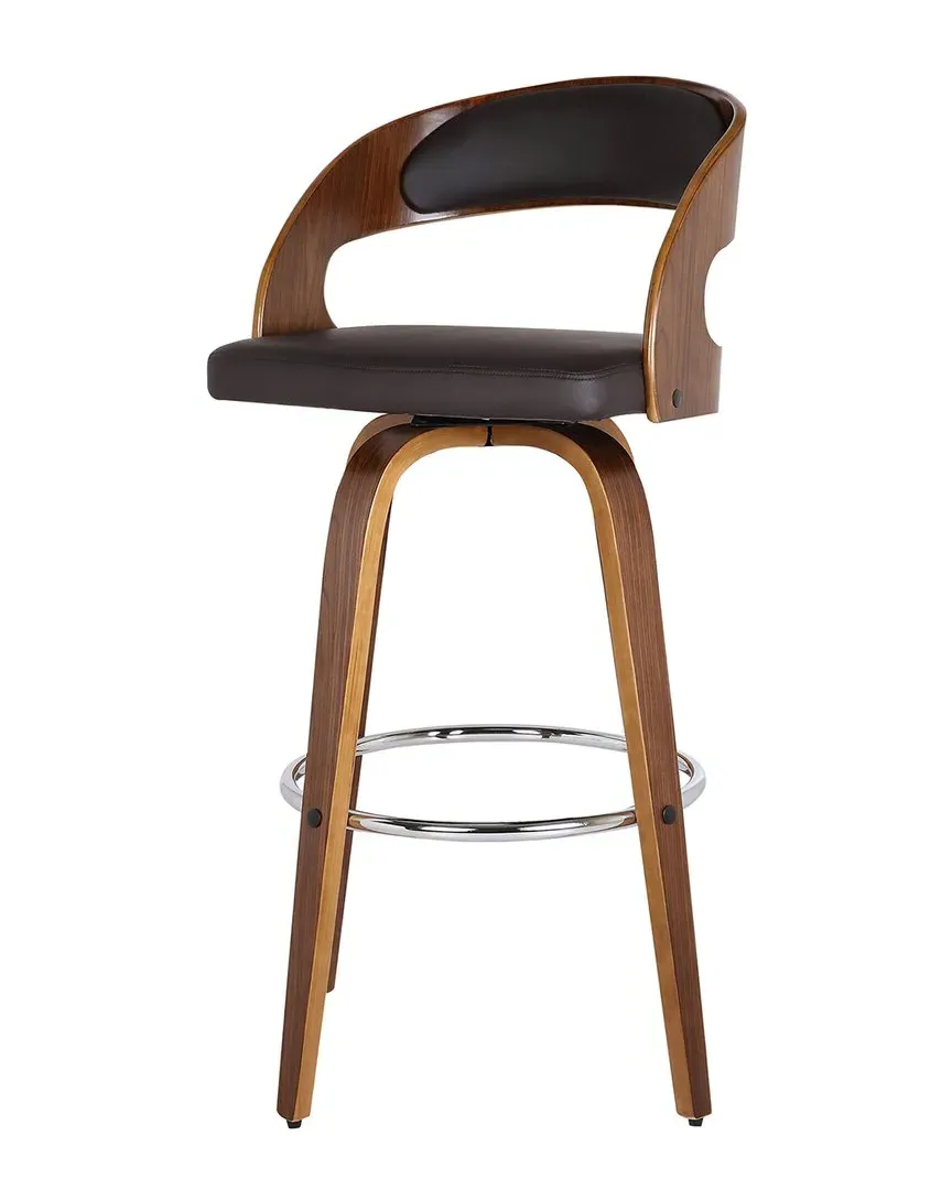 Shelly 30in Bar Height Barstool - Brown, Faux Leather image
