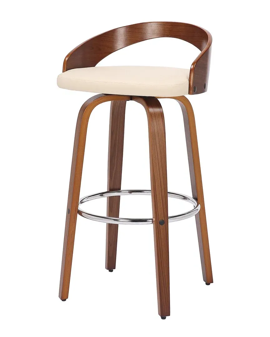 Sonia 26in Counter Height Swivel Bar Stool - Cream, Walnut image