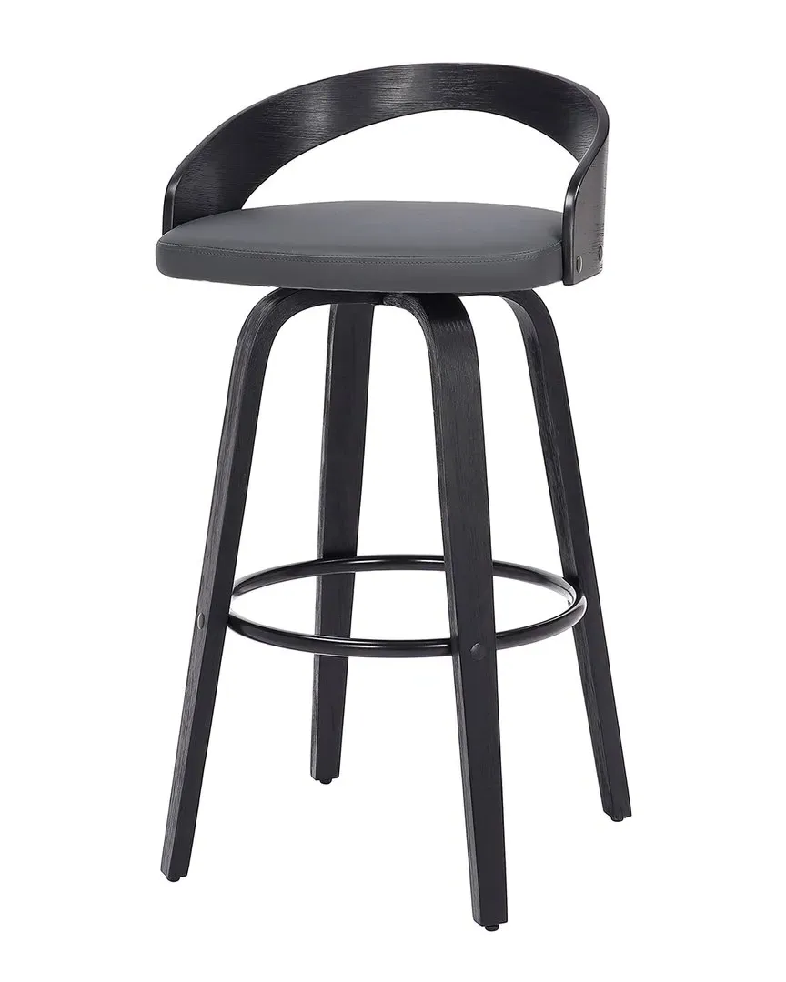 Sonia 26in Counter Height Swivel Bar Stool - Grey, Faux Leather image
