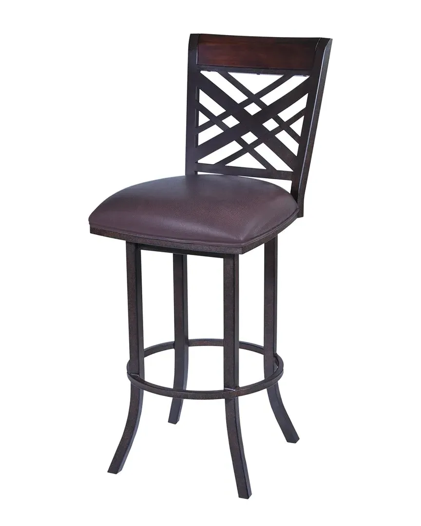 Tahiti 30" Swivel Barstool - Brown, Faux Leather image