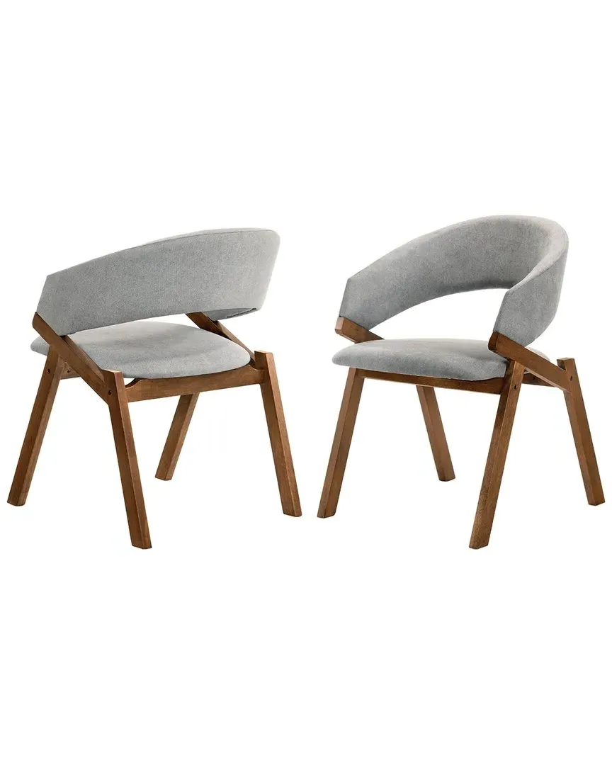 Talulah Dining Chairs Set of 2 - Gray, Walnut Veneer image