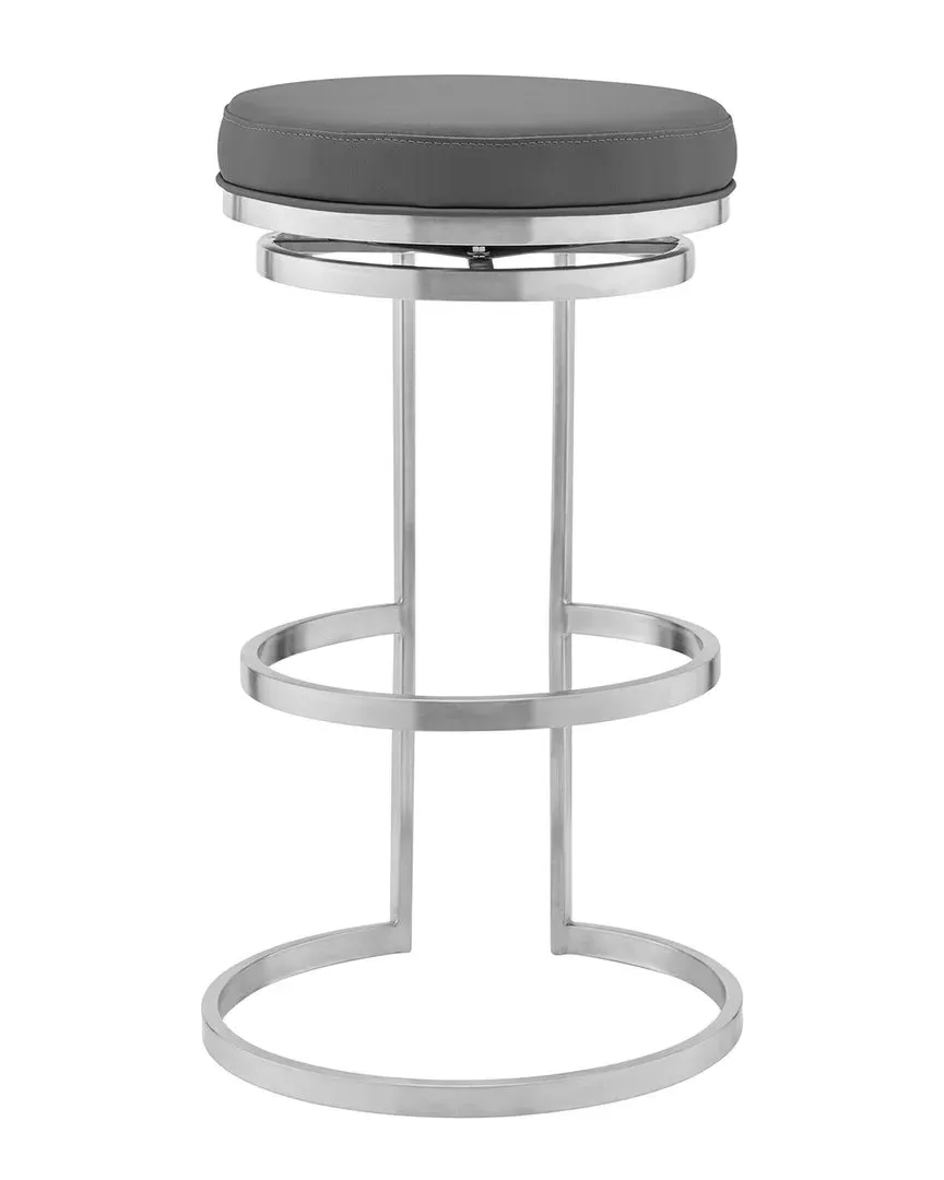 Vander 30in Swivel Bar Stool - Gray, Faux Leather