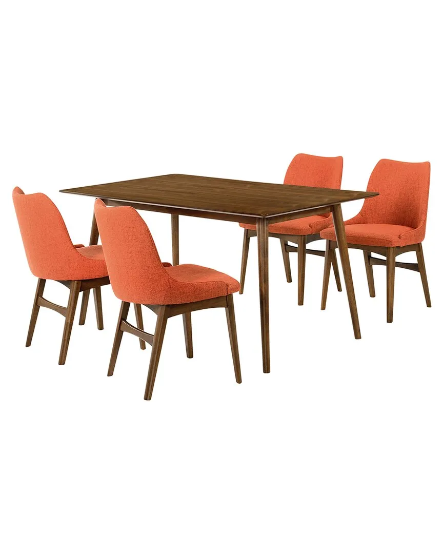 Westmont and Azalea 5-Piece Dining Set - Walnut, Rubberwood