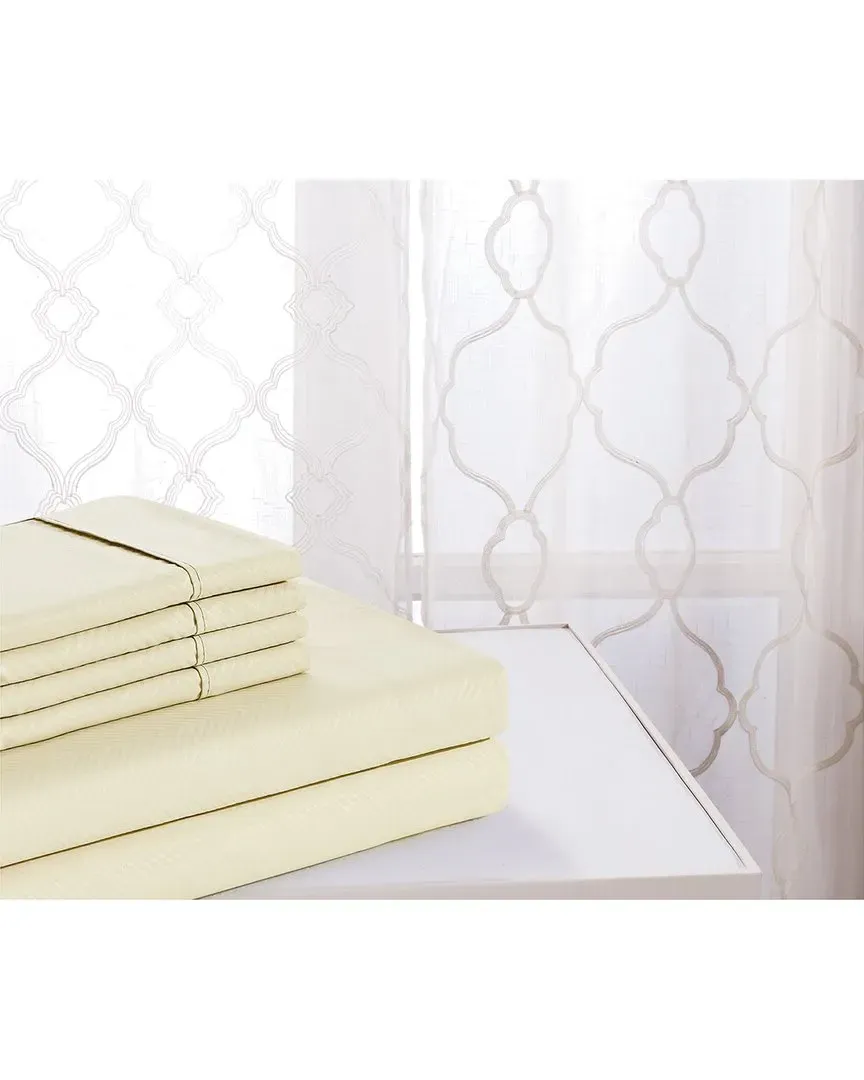 Chevron Embossed Sheet Set - Ivory, Bamboo