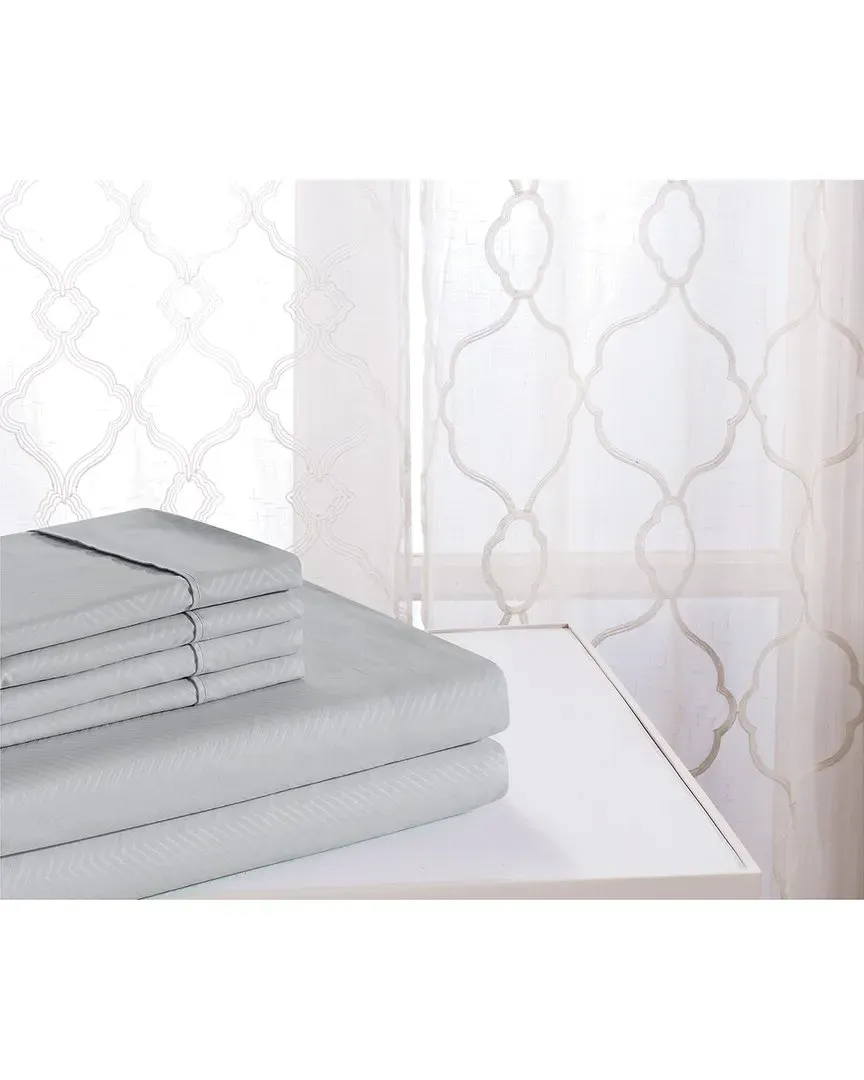 Chevron Embossed Sheet Set - Silver, Bamboo image