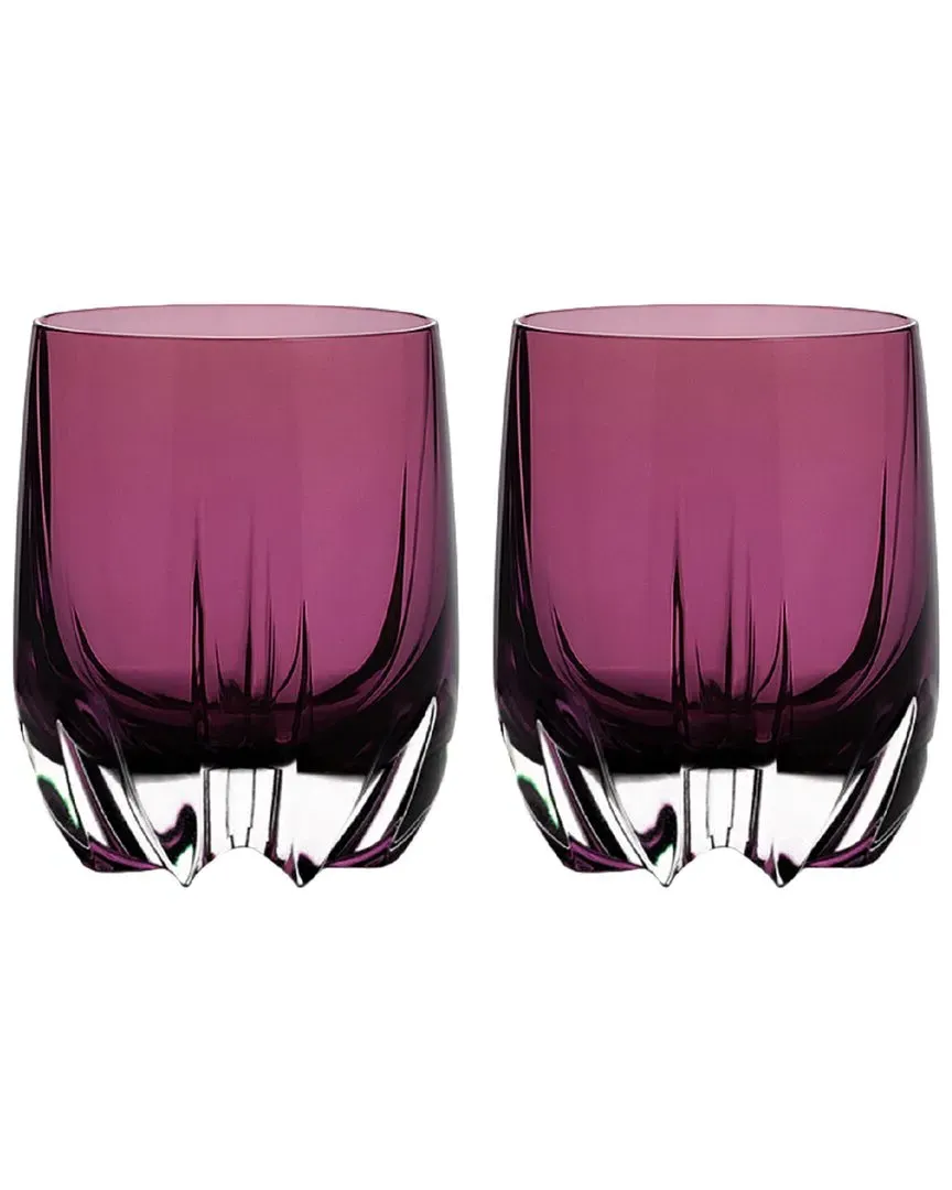 Crescent Double Old Fashioned Tumblers Set of 2 - Amethyst, Glass image