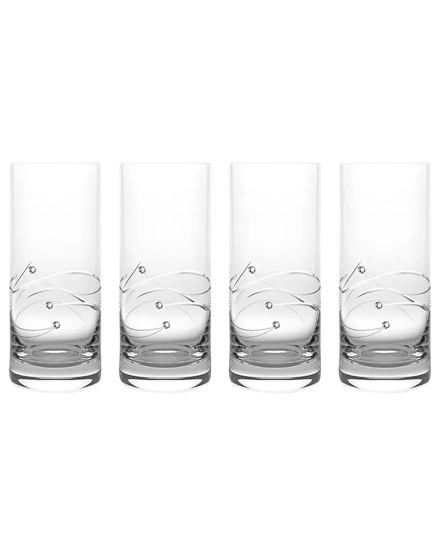 European Handmade Crystalline Swarovski Highball Glasses Set - Clear