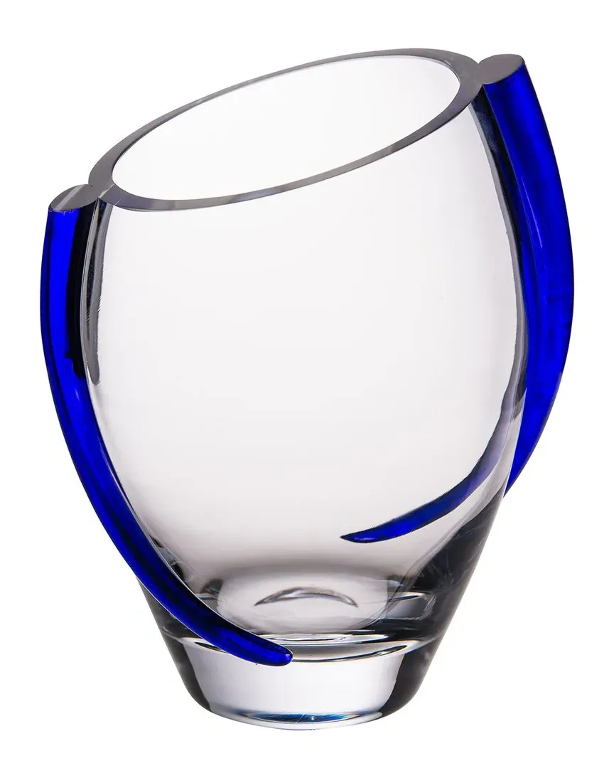 Glass Vase with Cobalt Swirl - Blue image