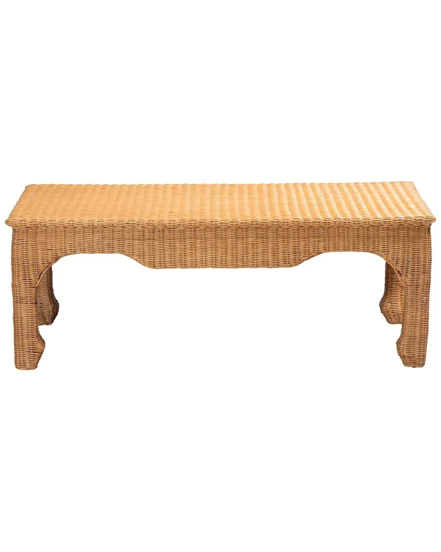 Abena Ming Style Coffee Table - Light Honey, Rattan