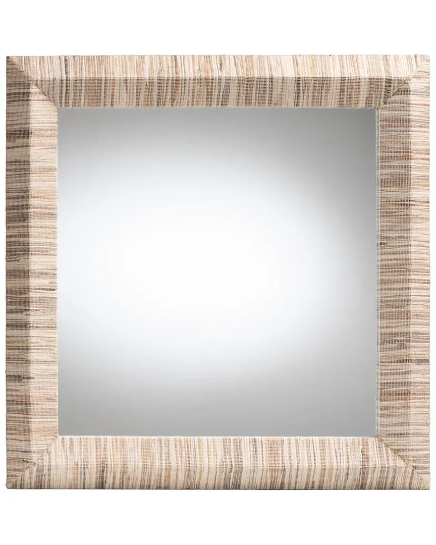 Adino Square Accent Mirror - Natural, Grasscloth