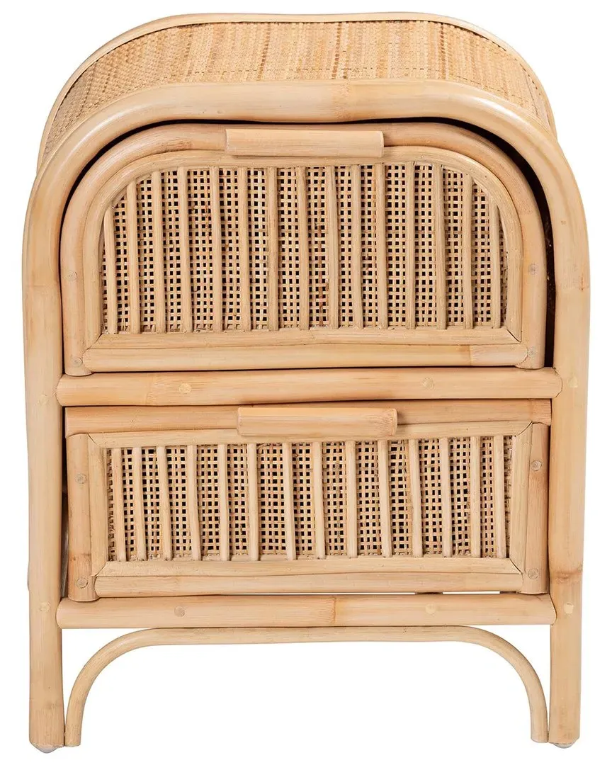 Adrika 2-Drawer Nightstand - Natural, Rattan