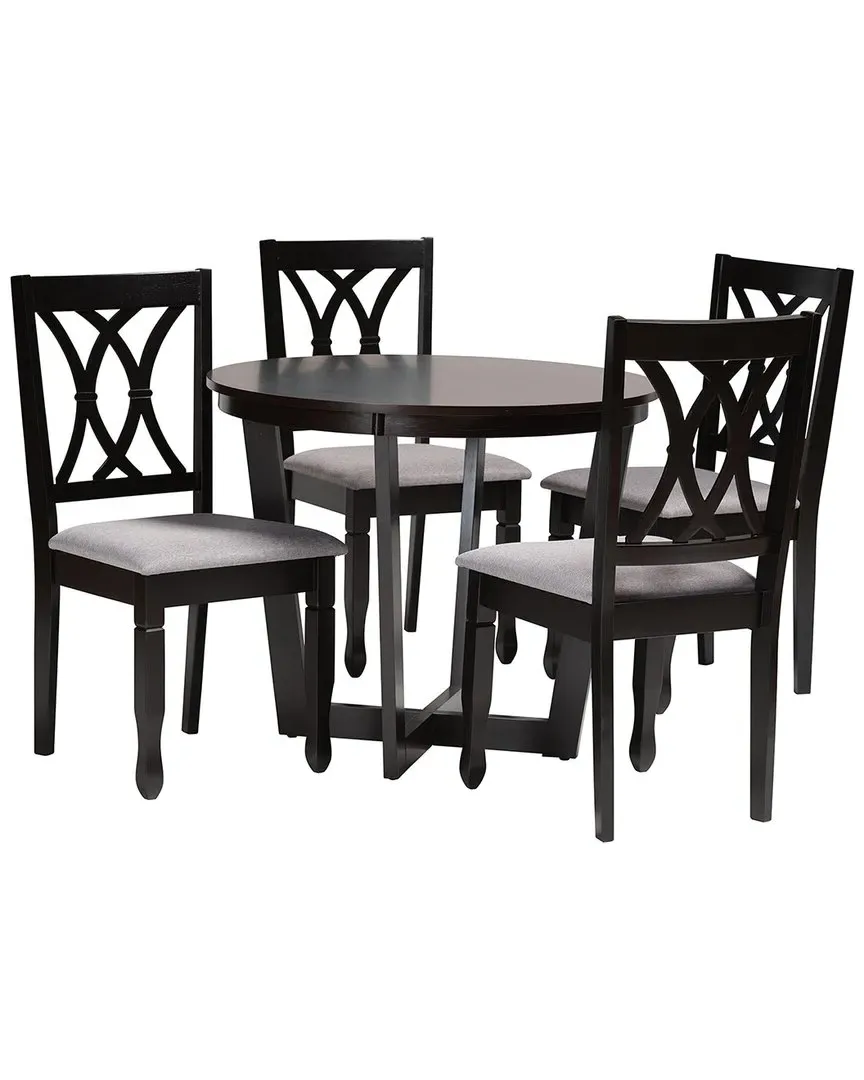 Aggie 5-Piece Dining Set - Grey, Rubberwood image