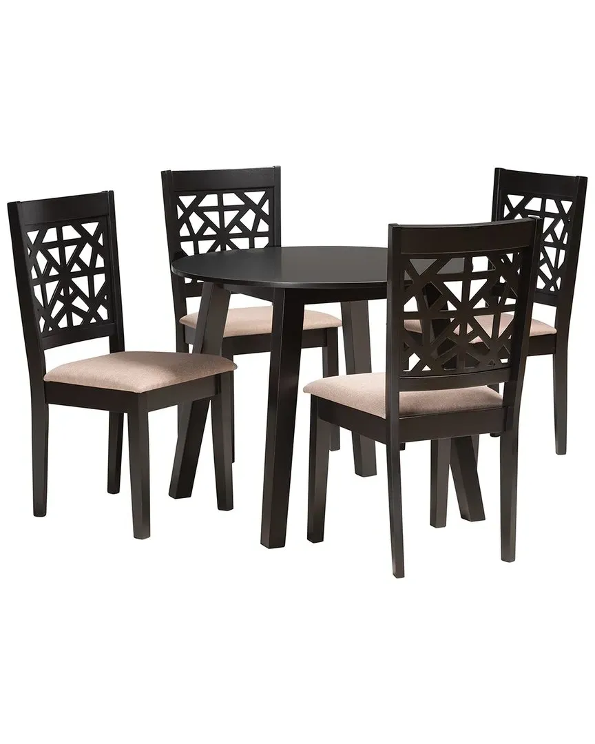 Aiden 5-Piece Dining Set - Beige, Oak Wood