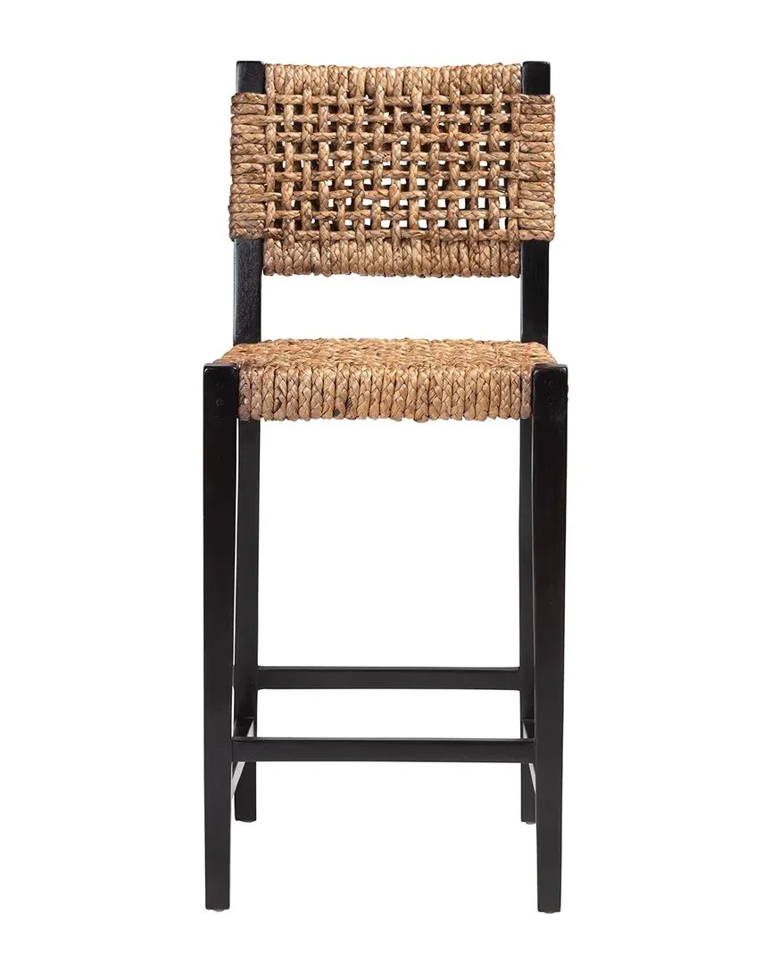 Alise Handwoven Seagrass Bar Stool - Natural, Mahogany