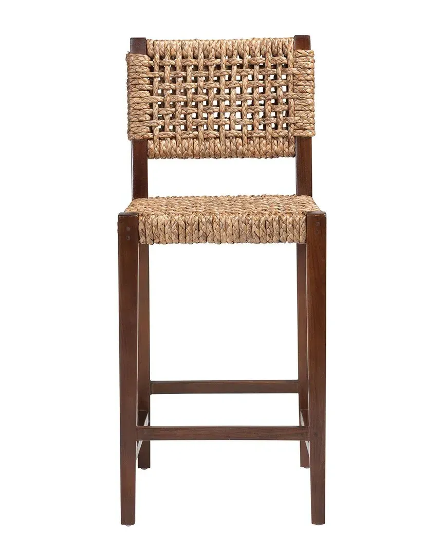 Alise Handwoven Seagrass Bar Stool - Natural, Mahogany