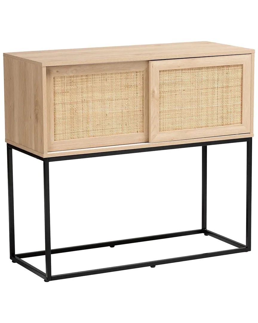 Amelia Sideboard Buffet with Sliding Doors - Brown, Rattan image