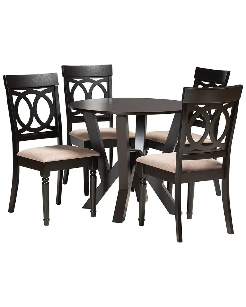 Angie 5-Piece Dining Set - Beige, Oak image