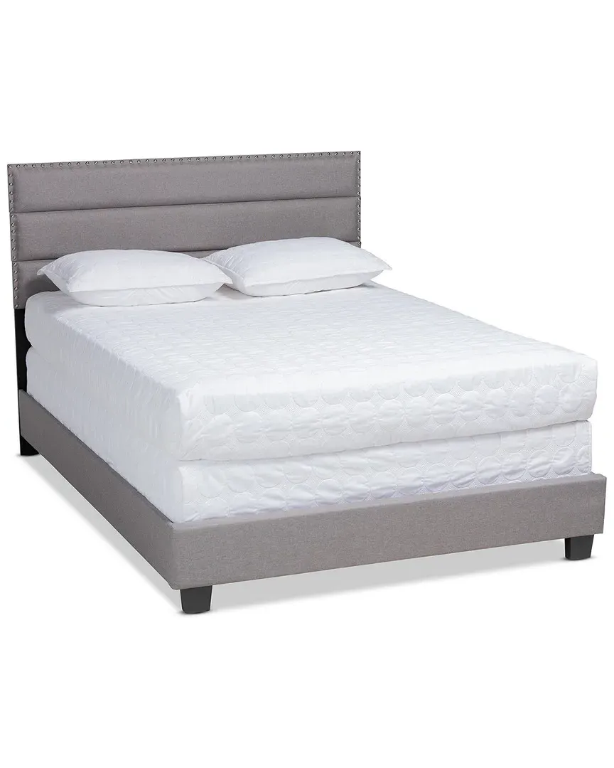 Ansa Full Size Bed Frame - Grey, Polyester image