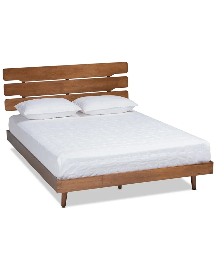 Anzia Queen Size Platform Bed - Walnut