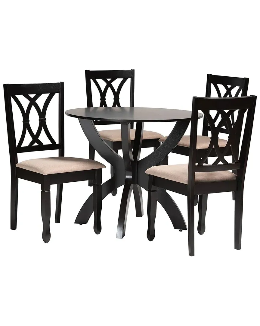 April 5-Piece Dining Set - Sand, Rubberwood