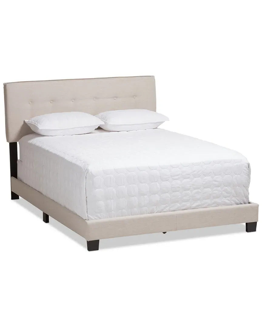 Audrey Queen Bed with Tufted Headboard - Light Beige image