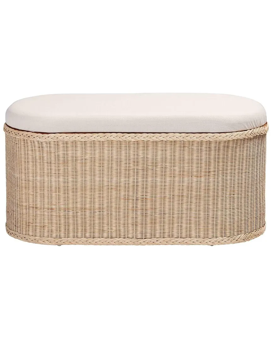 Barid Braided Storage Bench with Lift-Top - Natural, Rattan
