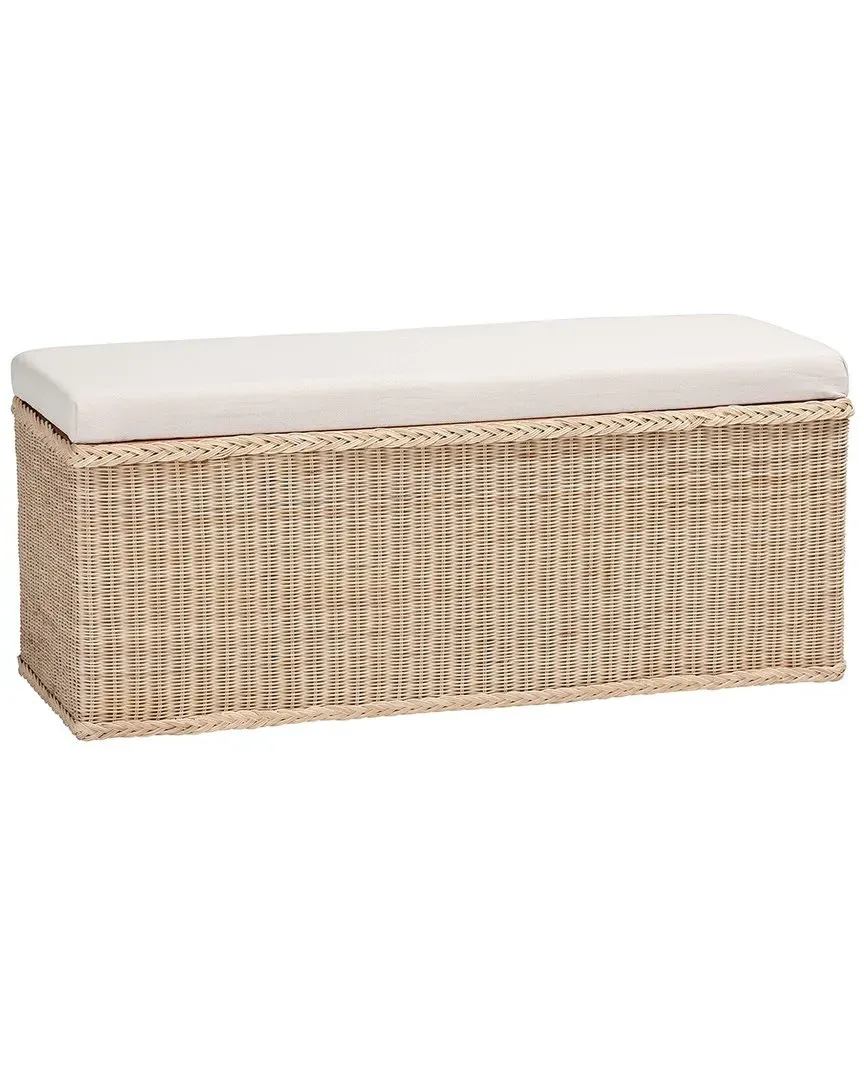 Barid Braided Storage Bench with Lift-Top - Natural, Rattan image