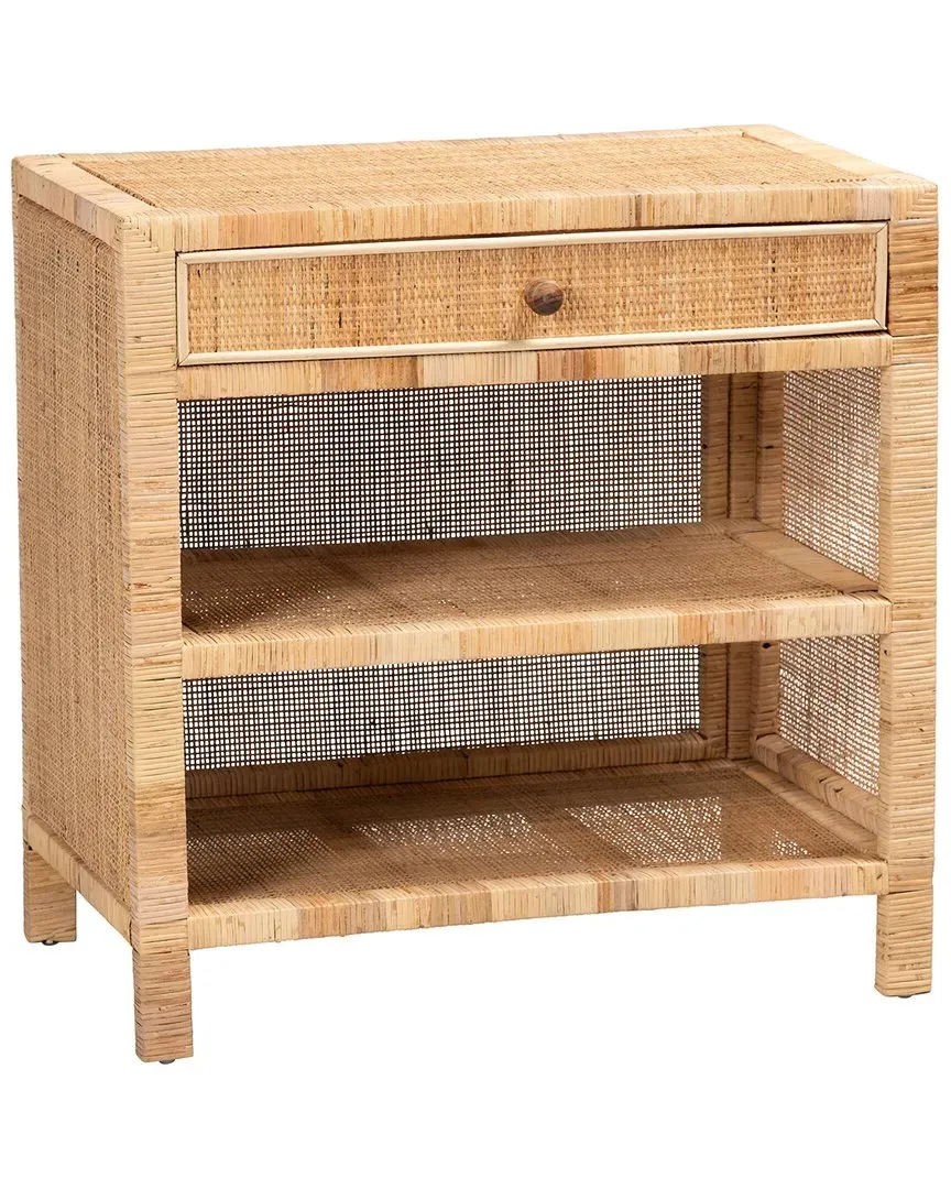 Bella 1-Drawer Console Table - Natural Brown, Mahogany